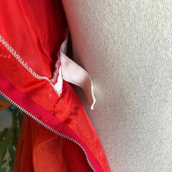 Vintage Handmade Ethnic Embroidered Sheer Chiffon Full Skirt Maxi Dress XXS - Picture 7 of 8